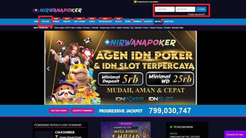 Halaman awal Situs Nirwamapoker