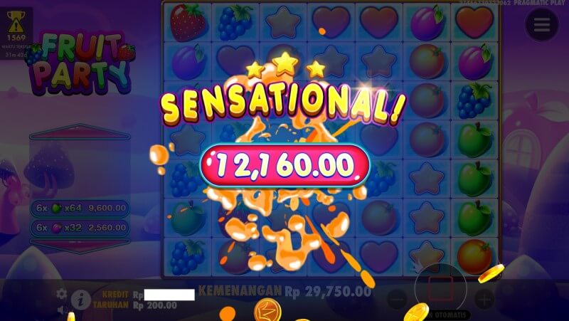Tampilan Kemenangan Sensasional dengan Pembayaran dalam Fruit Party
