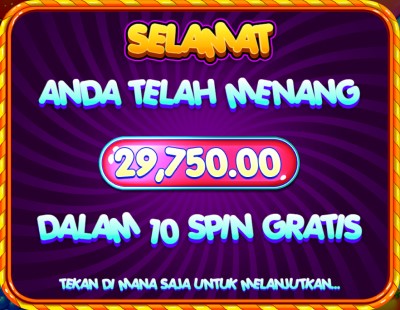 Tampilan Ucapan Selamat dalam Game Slot Fruit Party