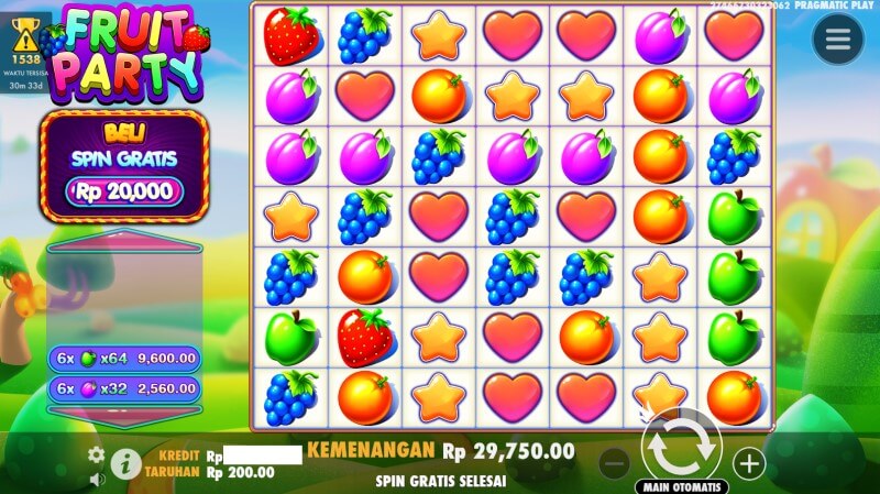 Tampilan Utama Game Slot Fruit Party