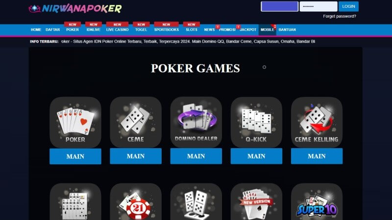 Selain Ceme Keliling, Berbagai Macam Permainan Kartu Tersedia di Situs Nirwanapoker