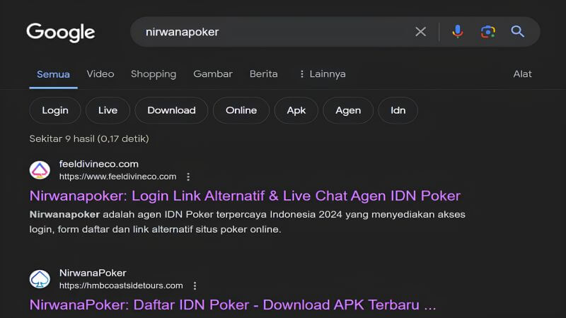 Gunakan Penelusuran Google untuk Mencari Situs Nirwanapoker
