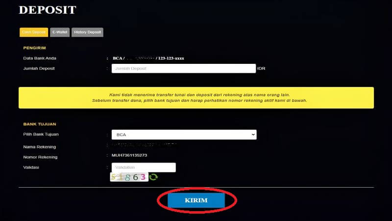 Klik Deposit dan Isi Saldo Akun Anda Sebelum Bermain Ceme Keliling