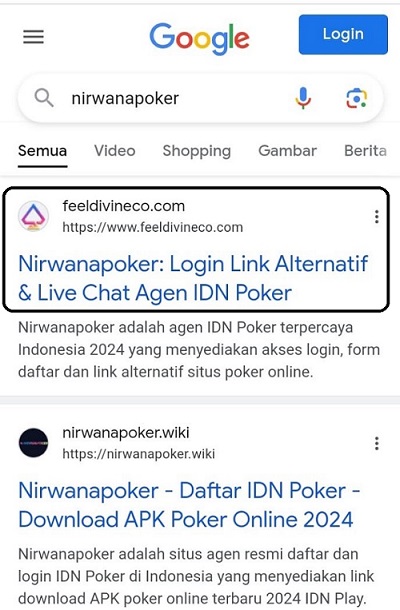 Penelusuran Platform Nirwanapoker pada Google Search