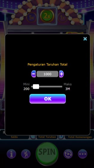 Menu Pengaturan Total Taruhan - Classic Slot 777 Multi Win