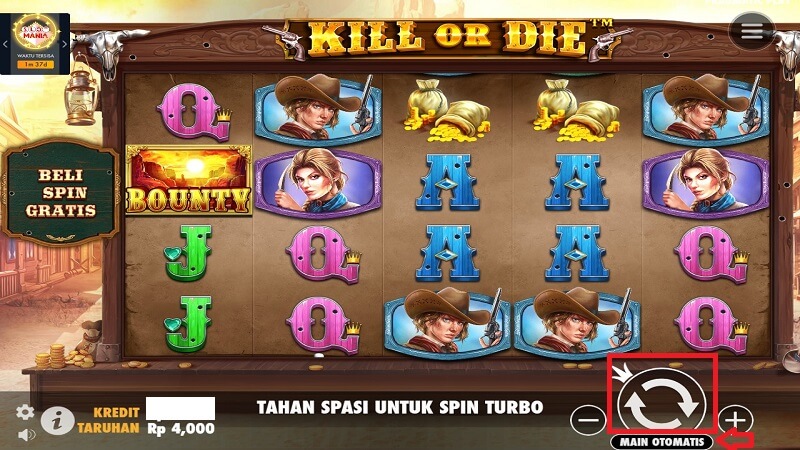 tekan tombol spin atau main otomatis