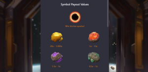 simbol payout wins galaxy miner